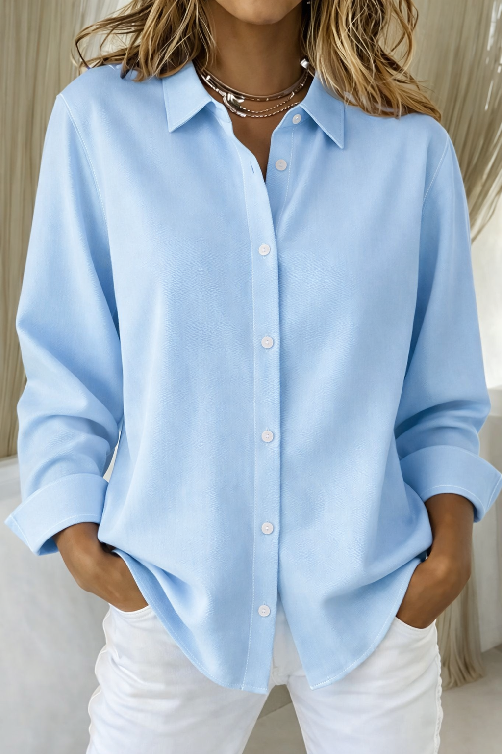 Carol | Relaxed Fit Long Sleeve Button-Up Shirt