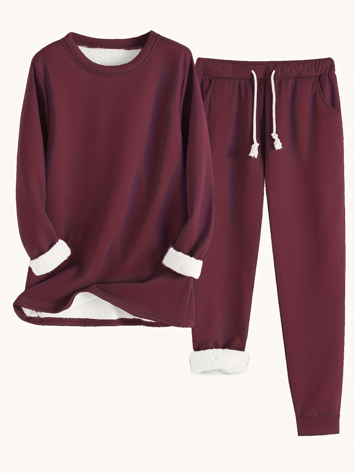 Charlotte | Fleece Lined Two-Piece Lounge Set with Soft Cotton Blend for Casual Everyday Wear