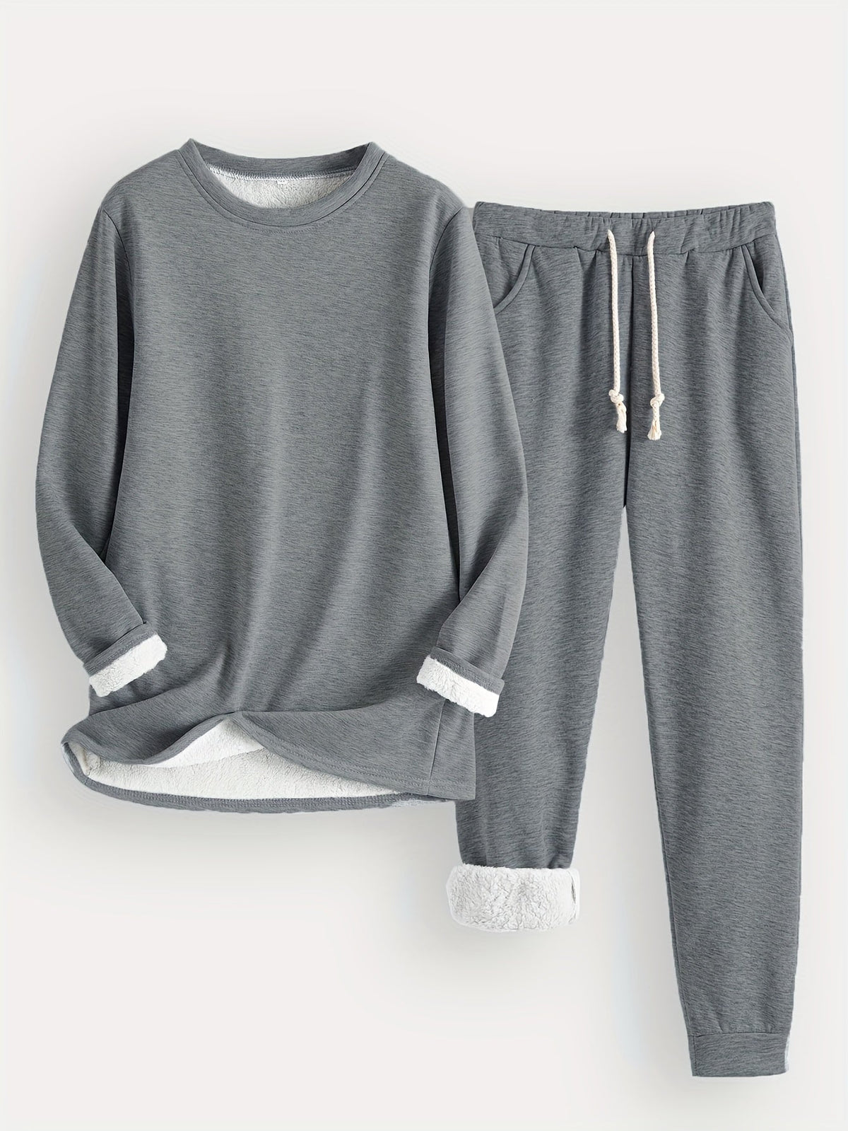 Charlotte | Fleece Lined Two-Piece Lounge Set with Soft Cotton Blend for Casual Everyday Wear