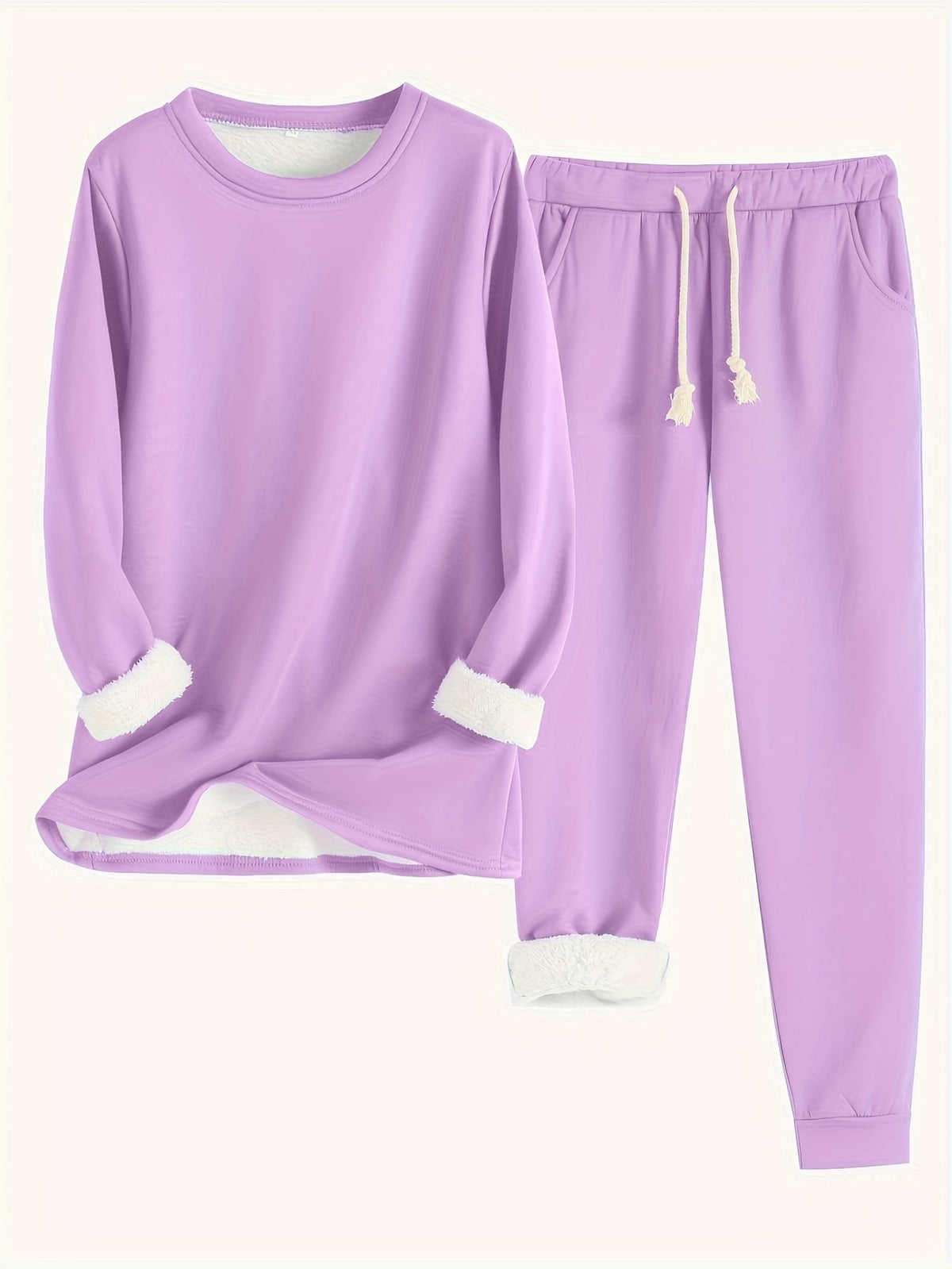 Charlotte | Fleece Lined Two-Piece Lounge Set with Soft Cotton Blend for Casual Everyday Wear