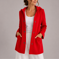 Women's Hooded Casual Cardigan with Front Pockets