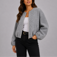 Women's Lightweight Zip-Up Bomber Jacket with Pockets