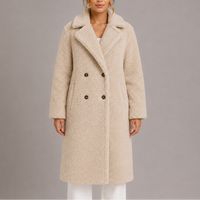 Women's Long Double-Breasted Teddy Faux Fur Winter Coat