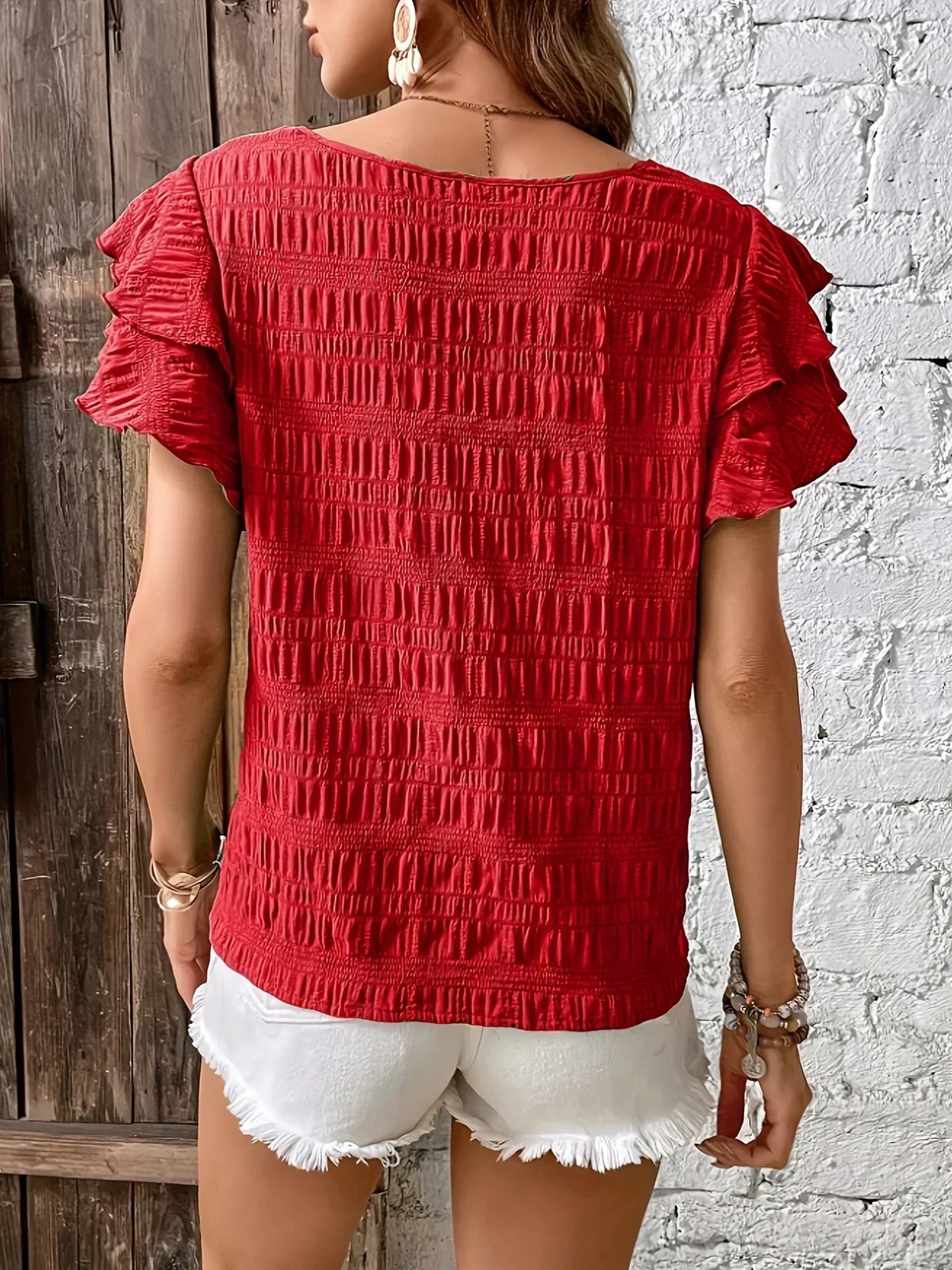 Diane | Ruffle Detail Chic Summer Blouse