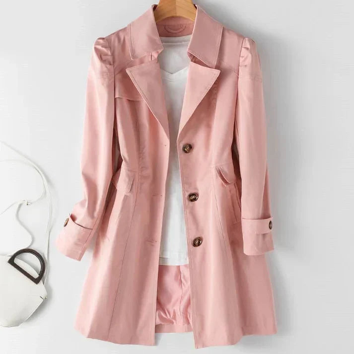 Double-Breasted Mid-Length Belted Trench Coat