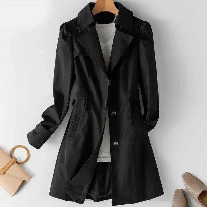 Double-Breasted Mid-Length Belted Trench Coat