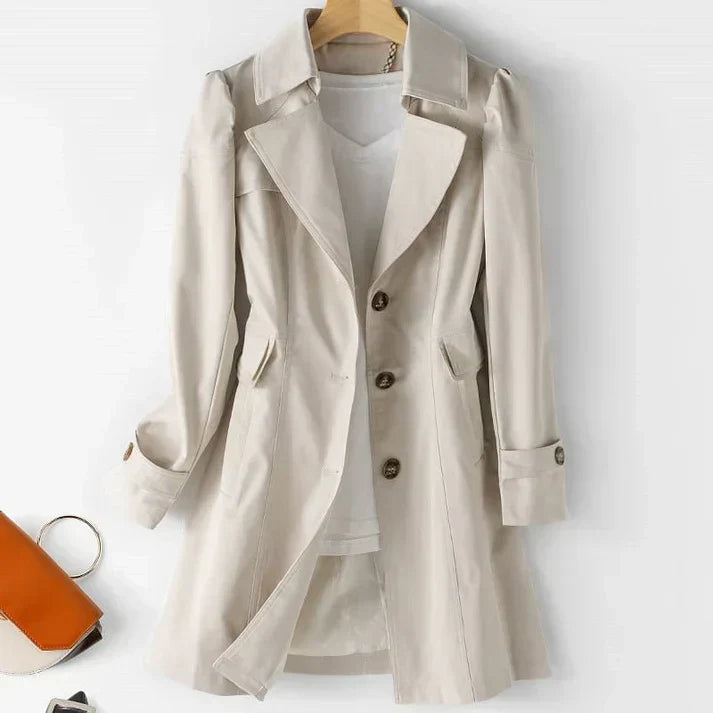 Double-Breasted Mid-Length Belted Trench Coat