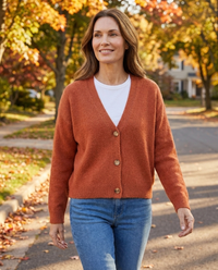 Eleanor | Relaxed V-Neck Knitted Button Cardigan