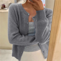 Harriet | Knitted Cardigan with Round Neckline and Button Front