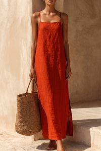 Harriet | Square Neck Maxi Dress with Spaghetti Straps