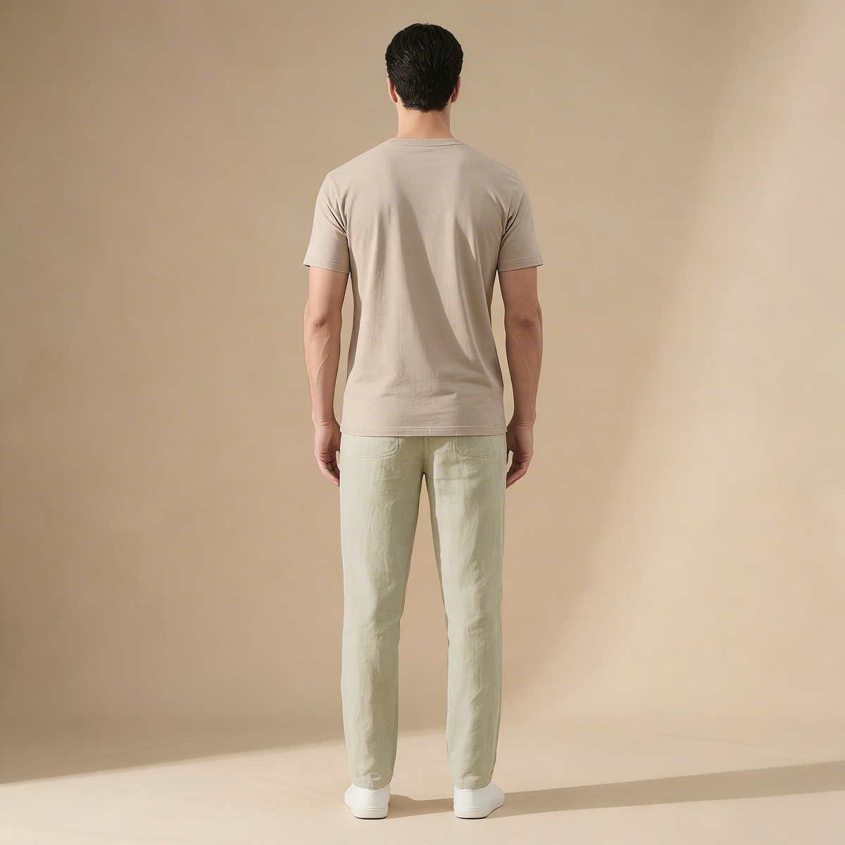 Harry | Linen Blend Trousers with Tailored Fit and Elastic Waist