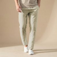 Harry | Linen Blend Trousers with Tailored Fit and Elastic Waist