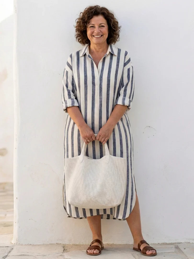 Jean | Relaxed Fit Casual Maxi Dress with Knit Collar Detail