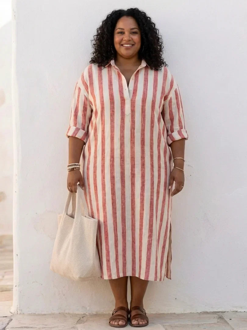 Jean | Relaxed Fit Casual Maxi Dress with Knit Collar Detail