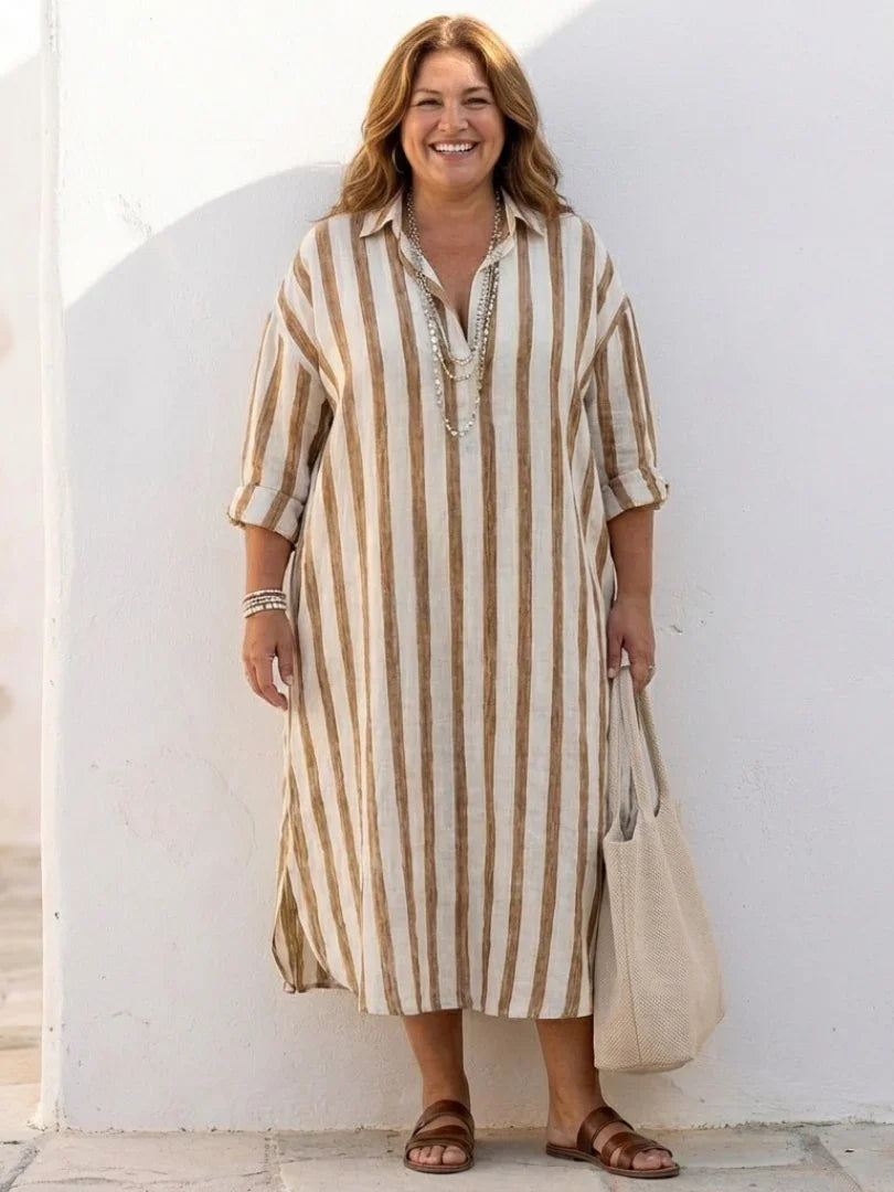 Jean | Relaxed Fit Casual Maxi Dress with Knit Collar Detail