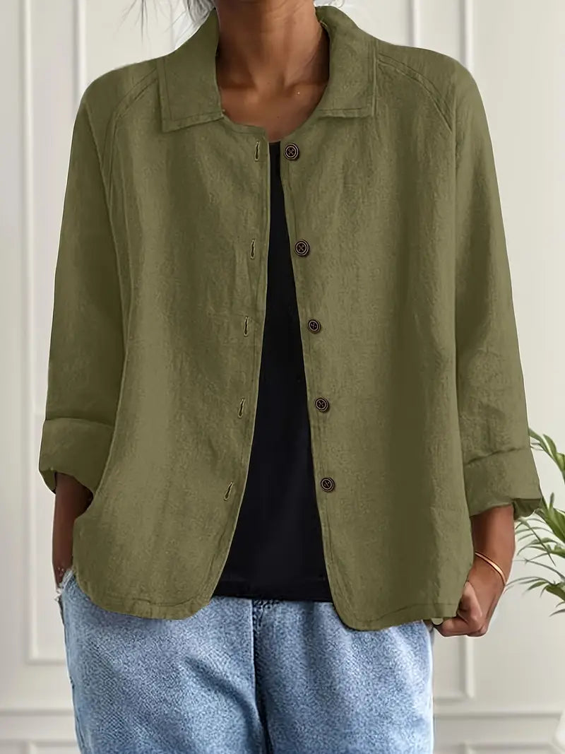 Jean | Shirt Jacket with Button Closure and Collar