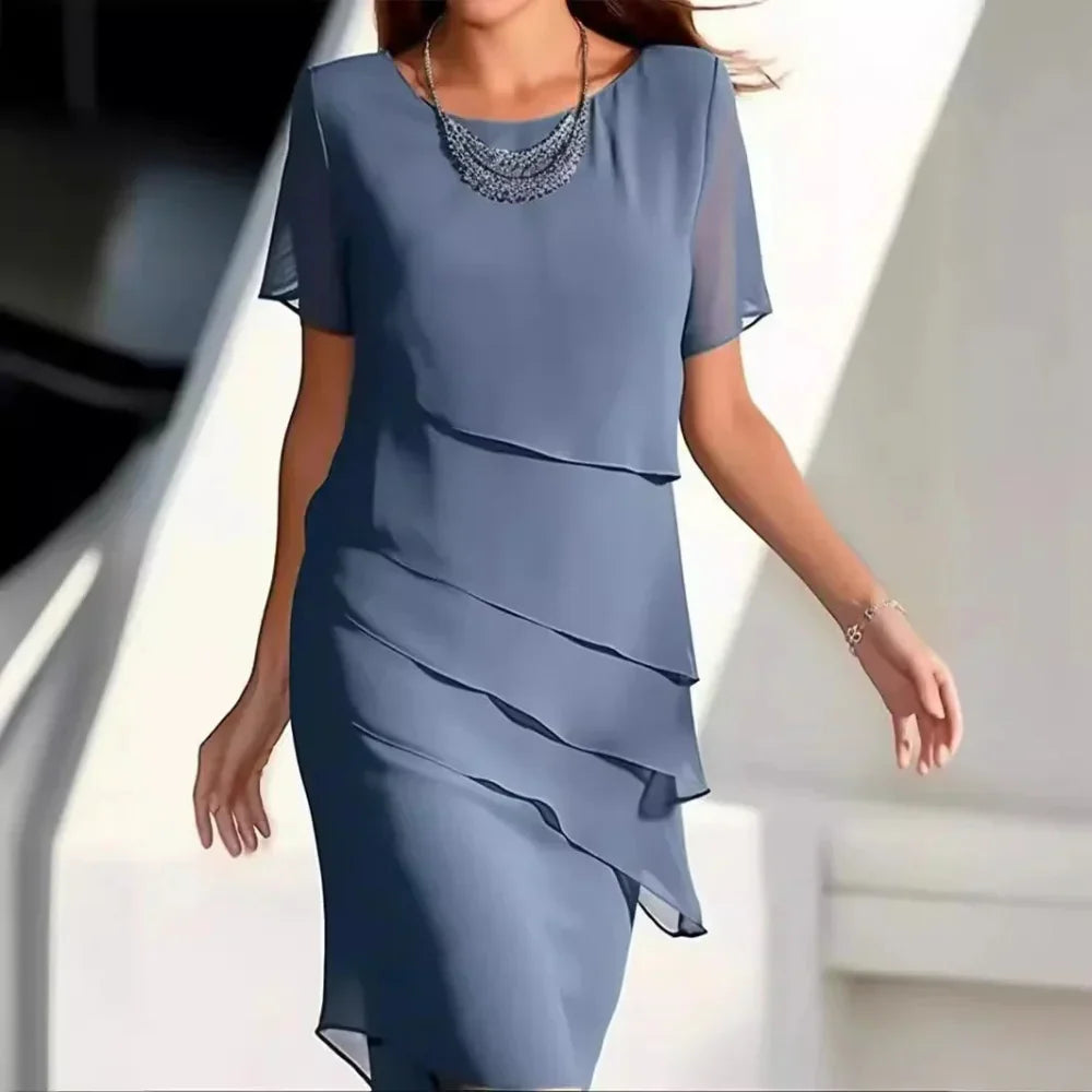Julie | Chiffon Flutter Sleeve Occasion Midi Dress