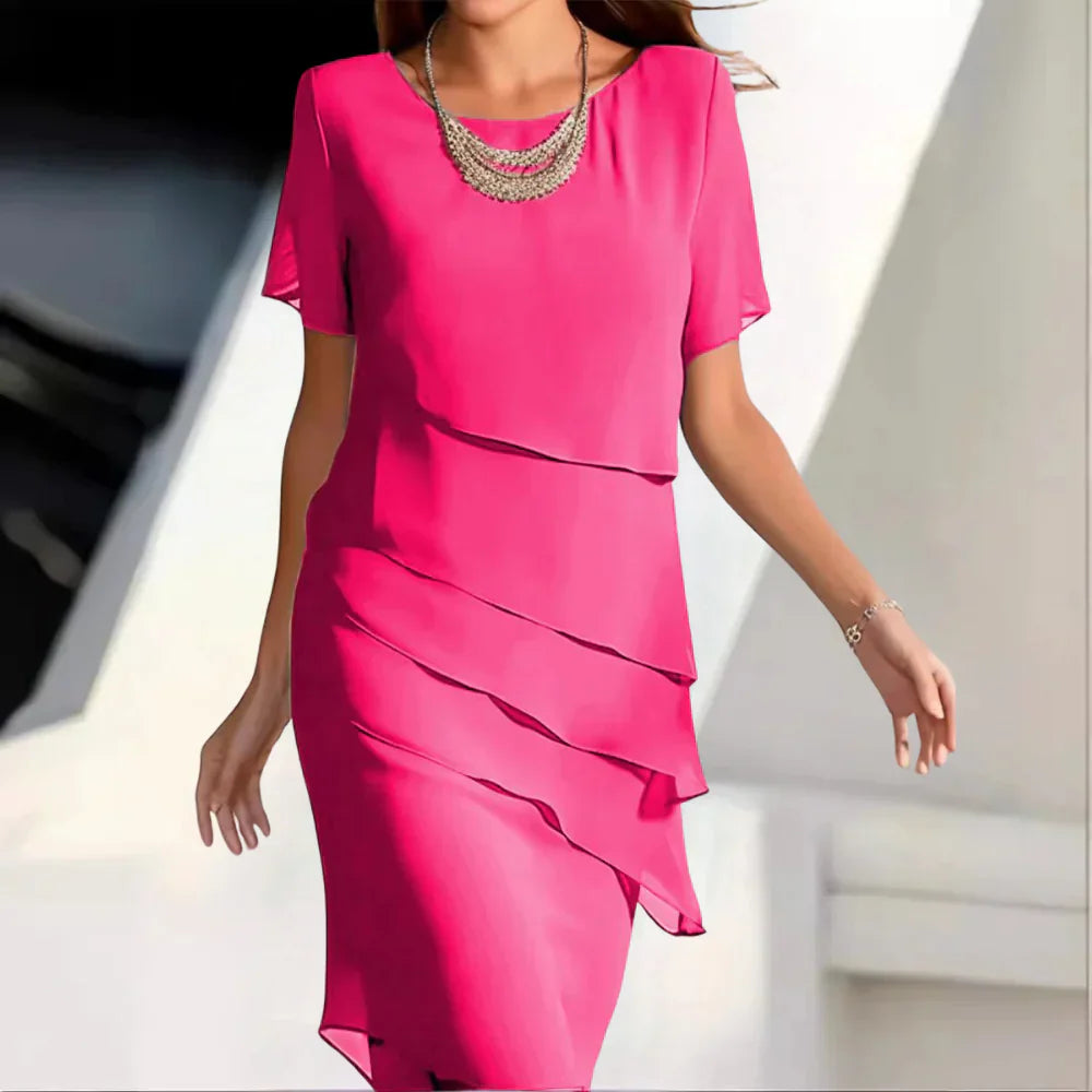 Julie | Chiffon Flutter Sleeve Occasion Midi Dress