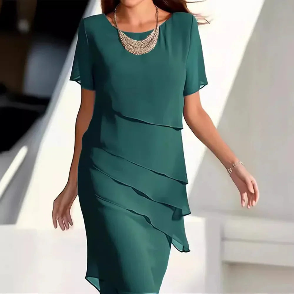 Julie | Chiffon Flutter Sleeve Occasion Midi Dress