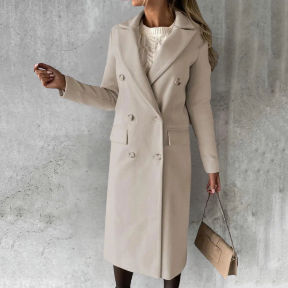 Longline Double-Breasted Trench Coat 