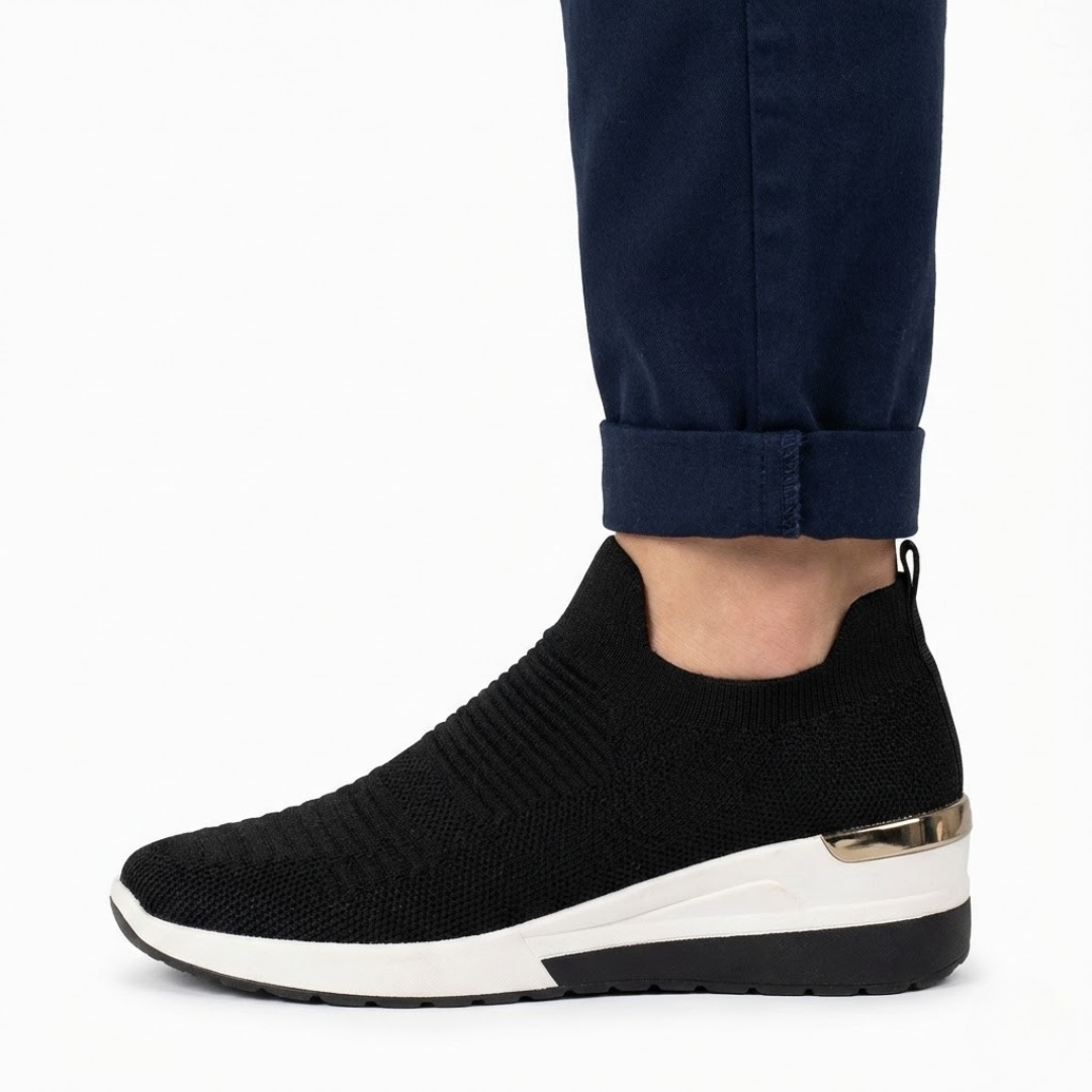 Margaret | Chic Knit Pull On Trainers with Non Slip Sole