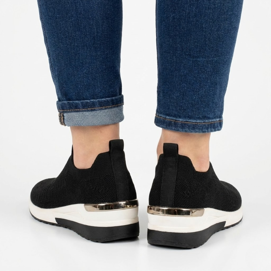 Margaret | Chic Knit Pull On Trainers with Non Slip Sole