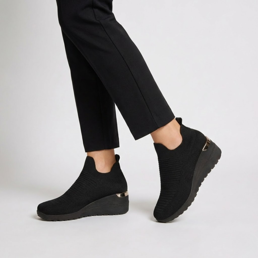 Margaret | Chic Knit Pull On Trainers with Non Slip Sole