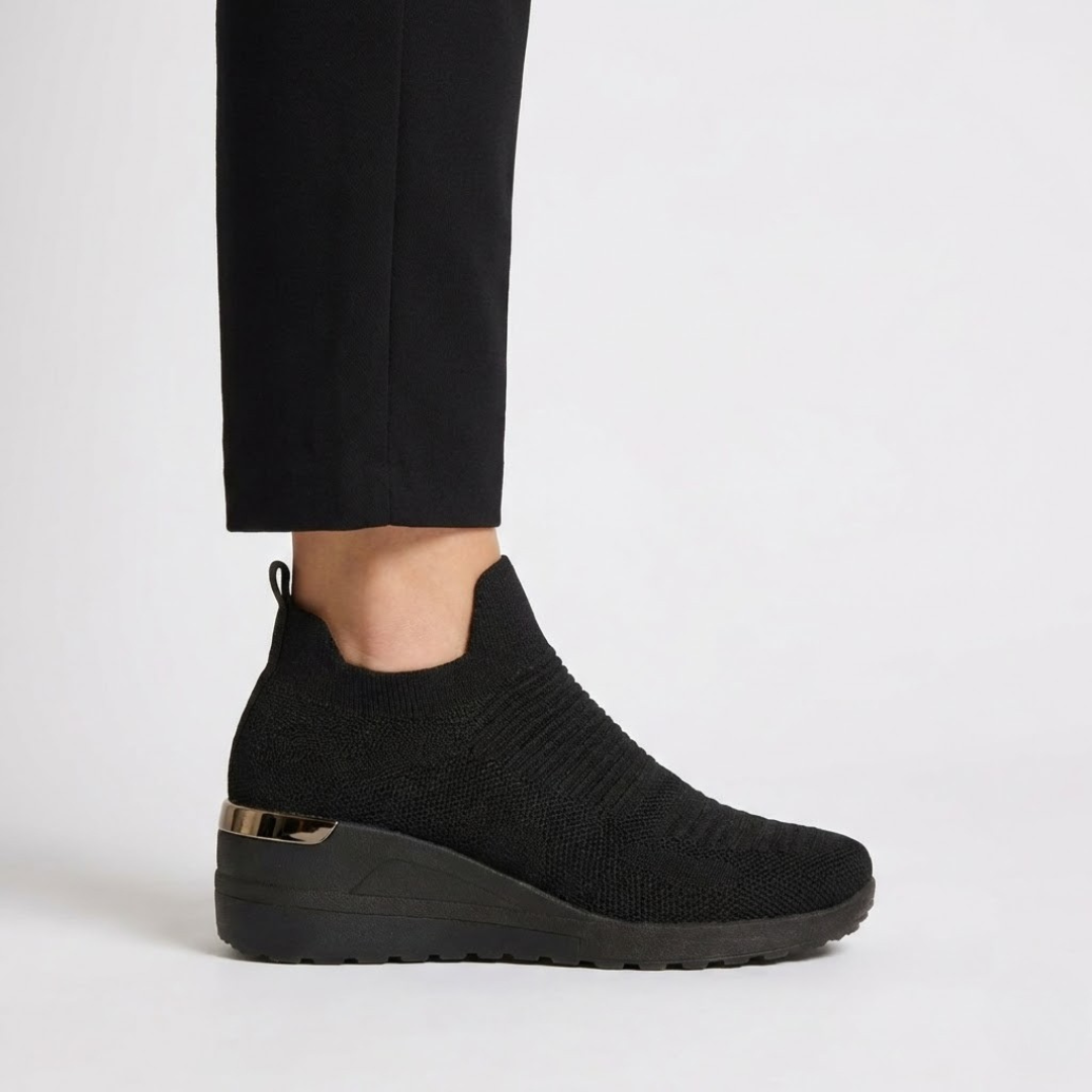 Margaret | Chic Knit Pull On Trainers with Non Slip Sole
