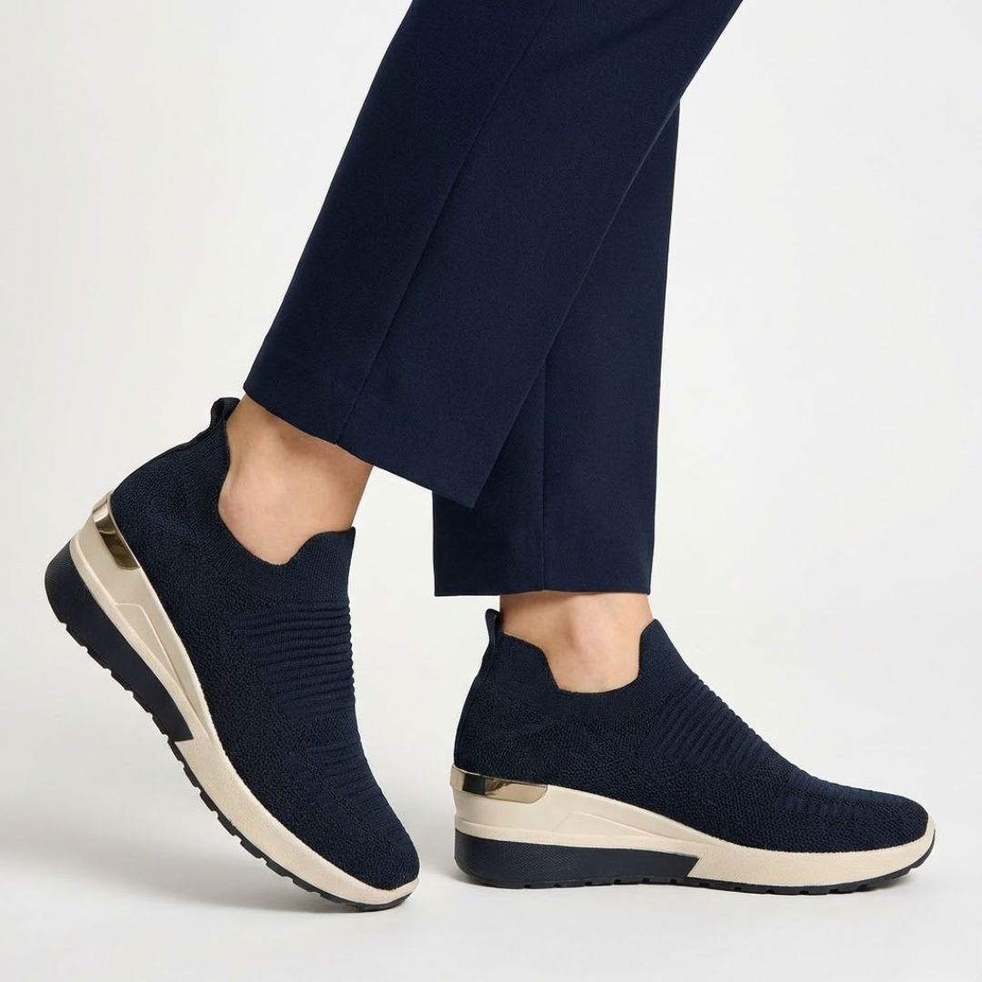 Margaret | Chic Knit Pull On Trainers with Non Slip Sole