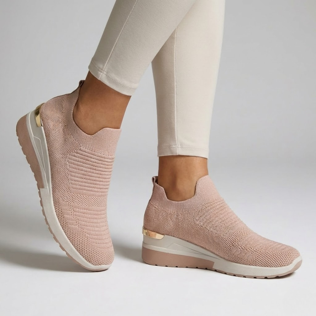 Margaret | Chic Knit Pull On Trainers with Non Slip Sole