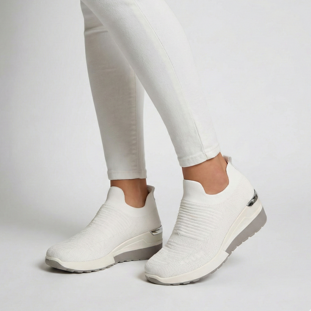 Margaret | Chic Knit Pull On Trainers with Non Slip Sole