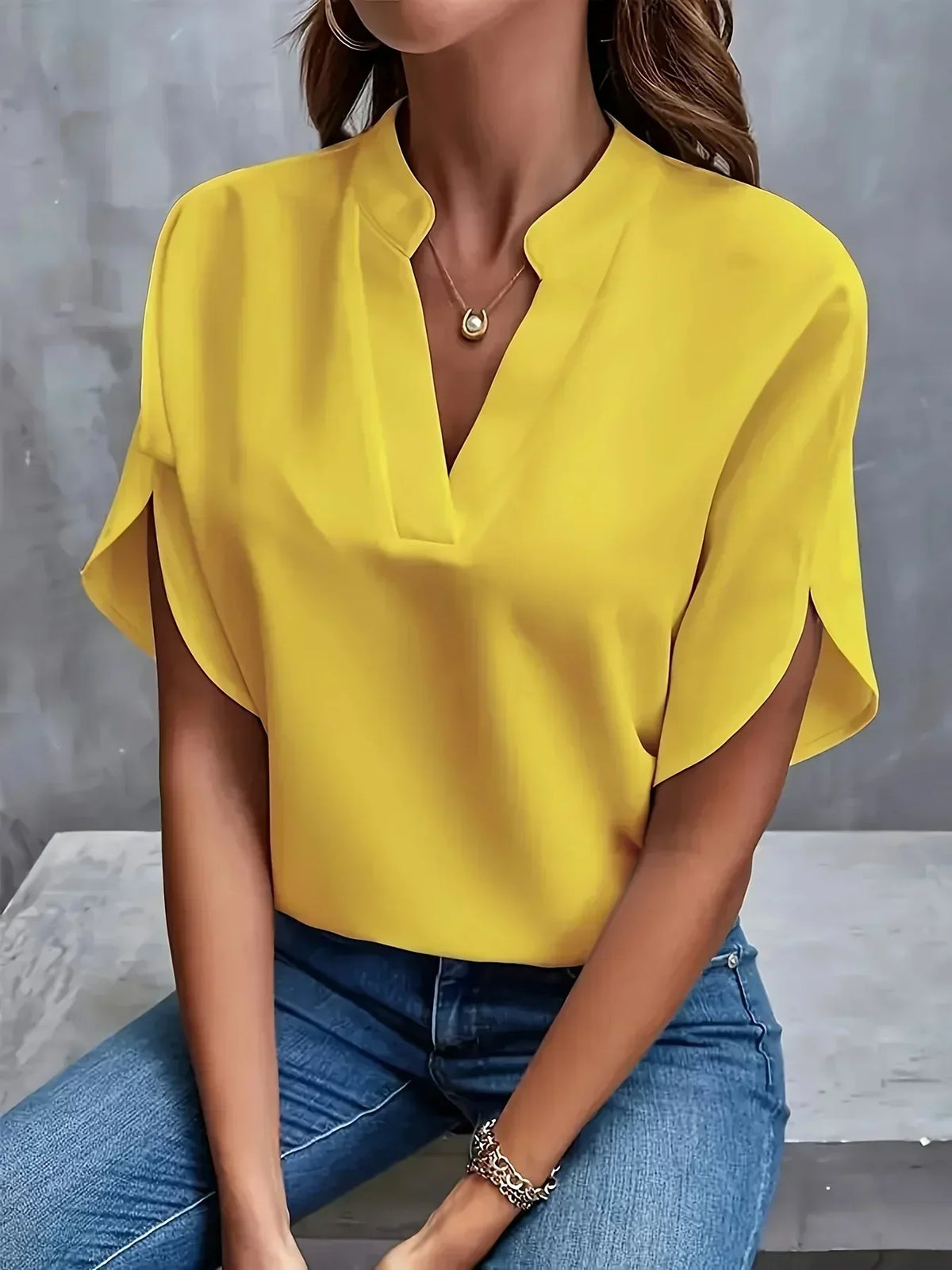 Margaret | Elegant Stand Collar Blouse with Loose Fit