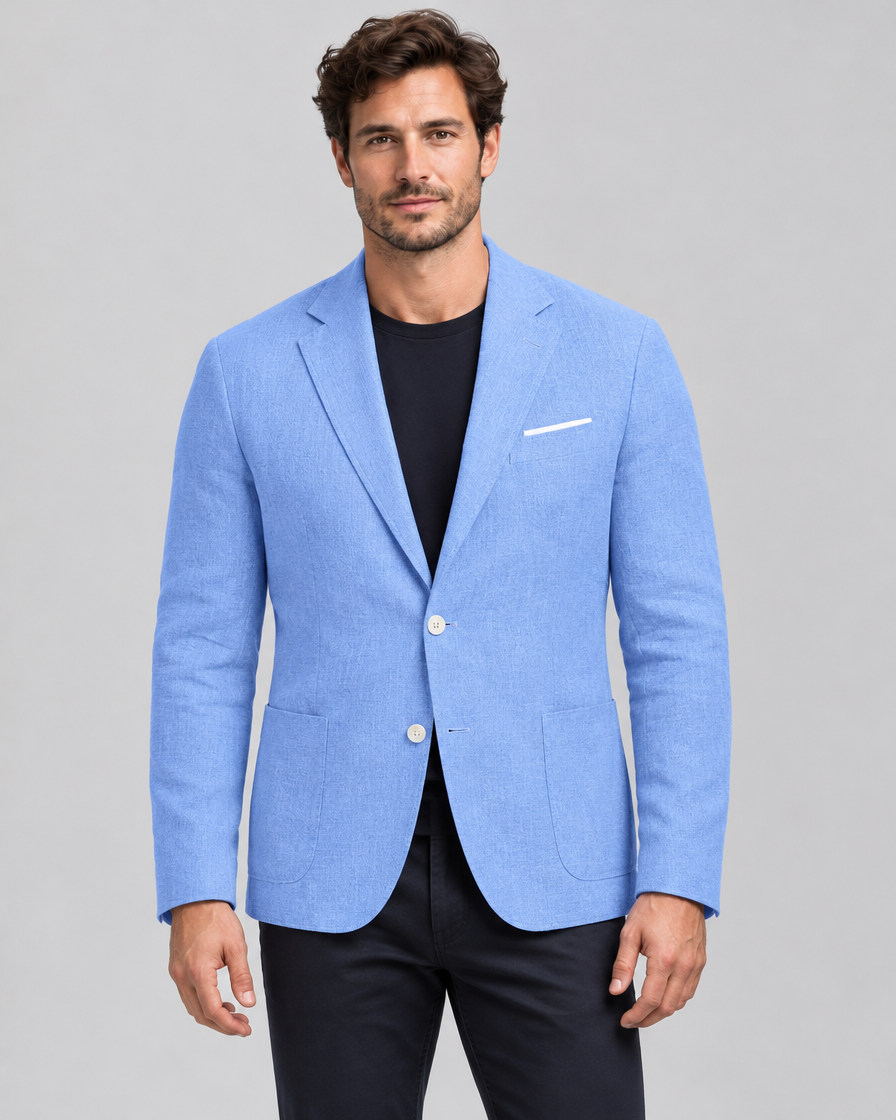 Men's Classic Lapel Blazer in Cotton - Regular Fit