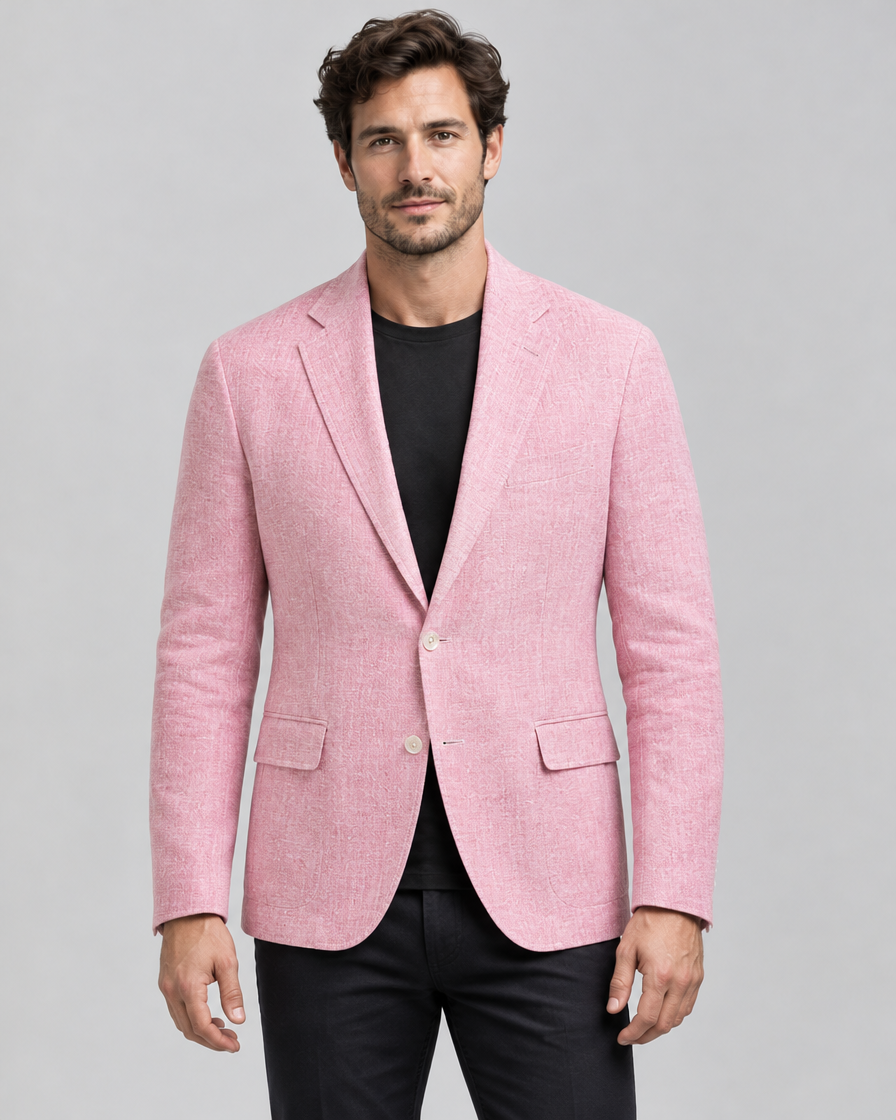 Men's Classic Lapel Blazer in Cotton - Regular Fit