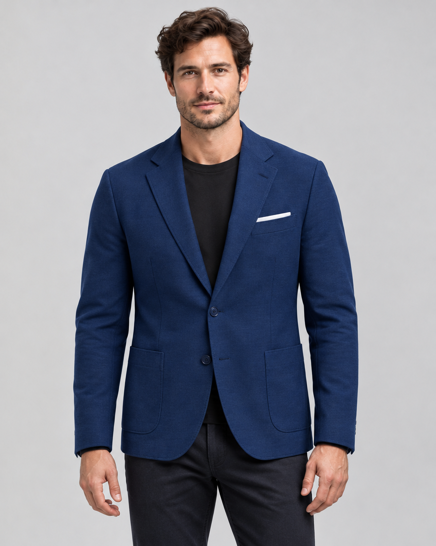 Men's Classic Lapel Blazer in Cotton - Regular Fit