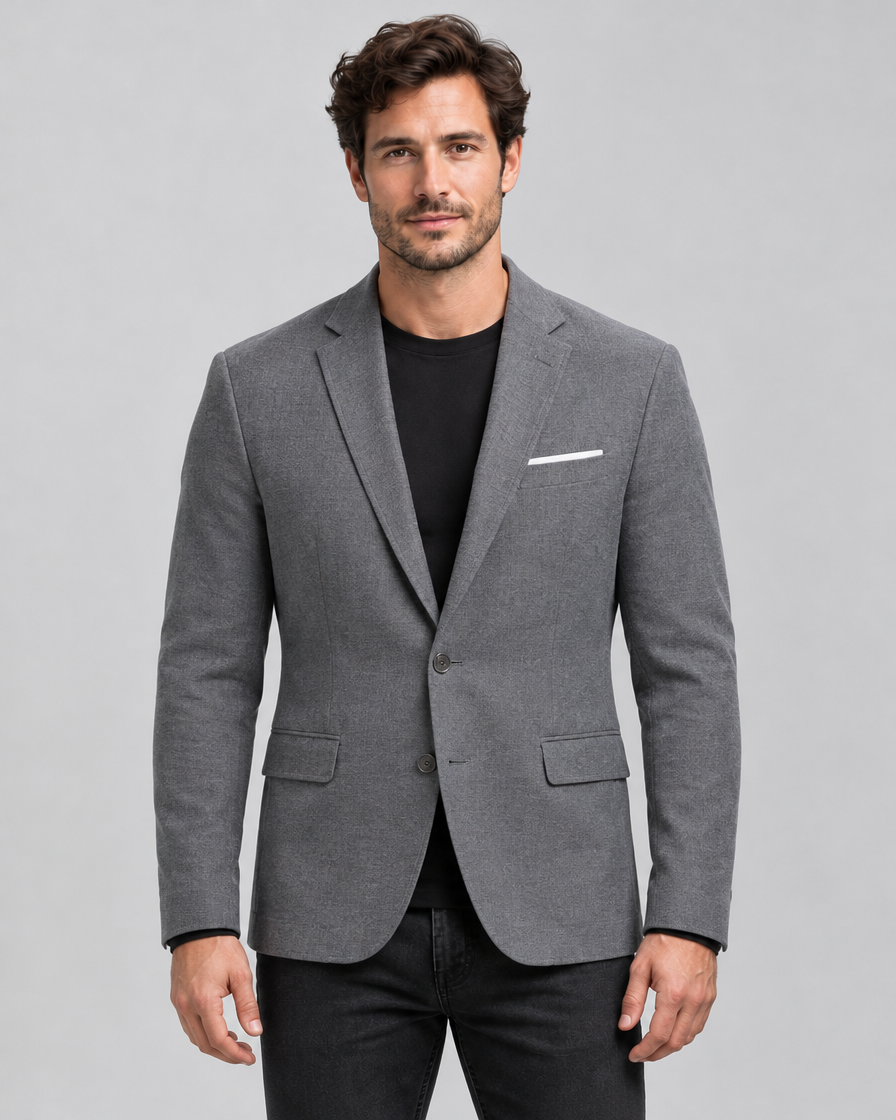 Men's Classic Lapel Blazer in Cotton - Regular Fit