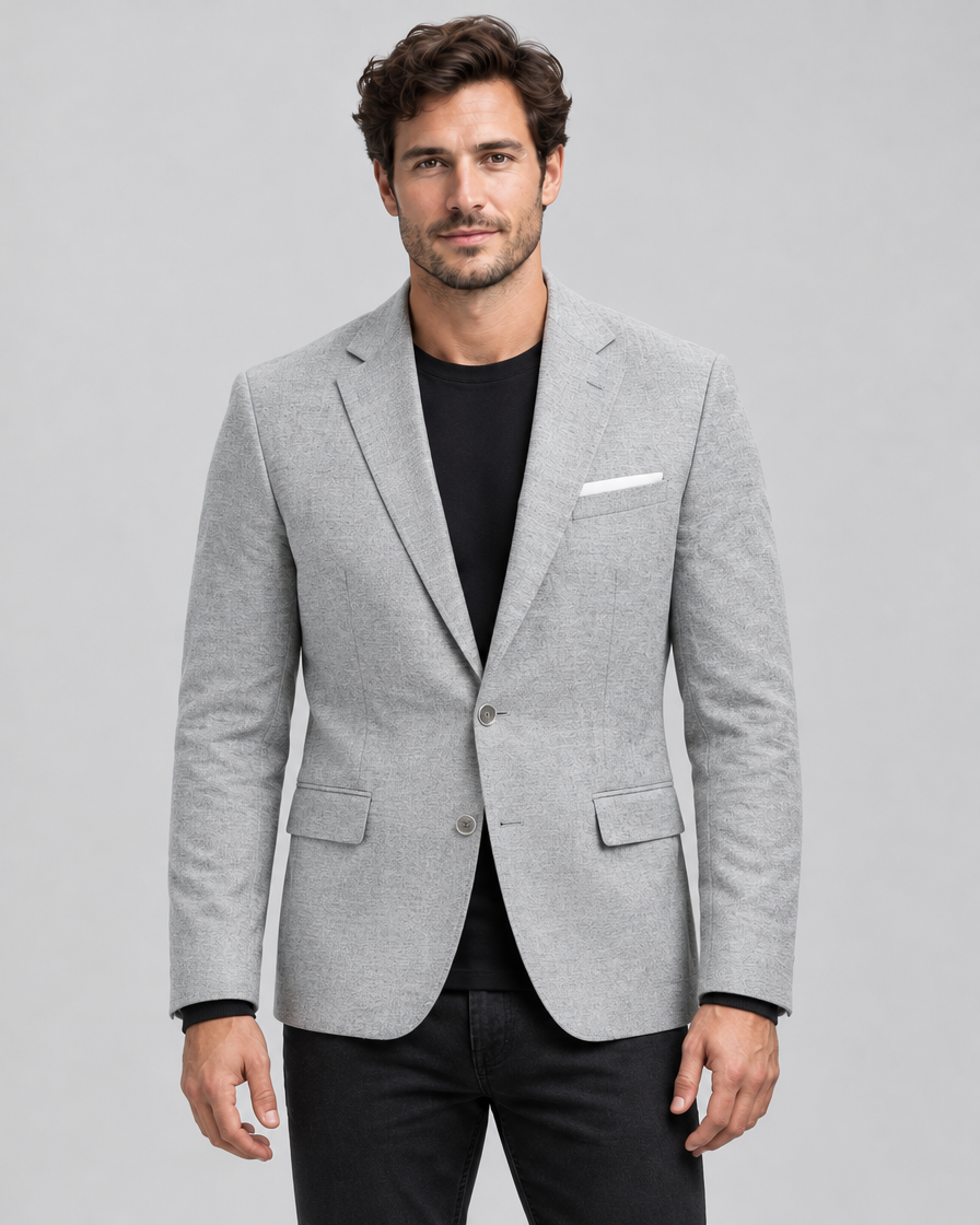 Men's Classic Lapel Blazer in Cotton - Regular Fit