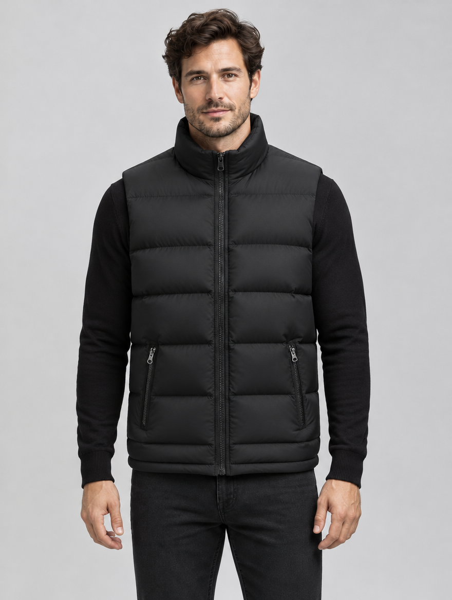 Men's Lightweight Quilted Puffer Gilet with Zip Front