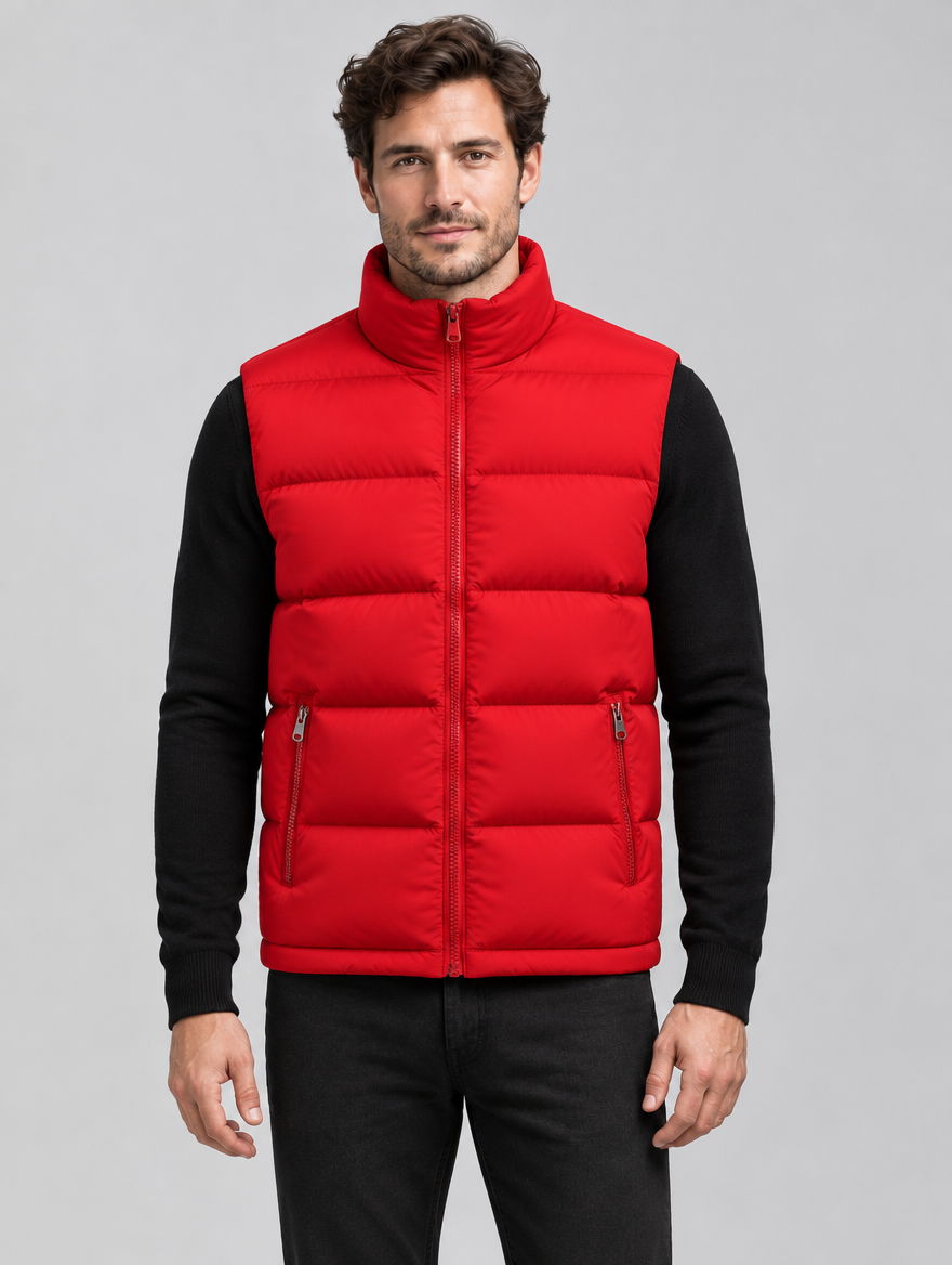 Men's Lightweight Quilted Puffer Gilet with Zip Front