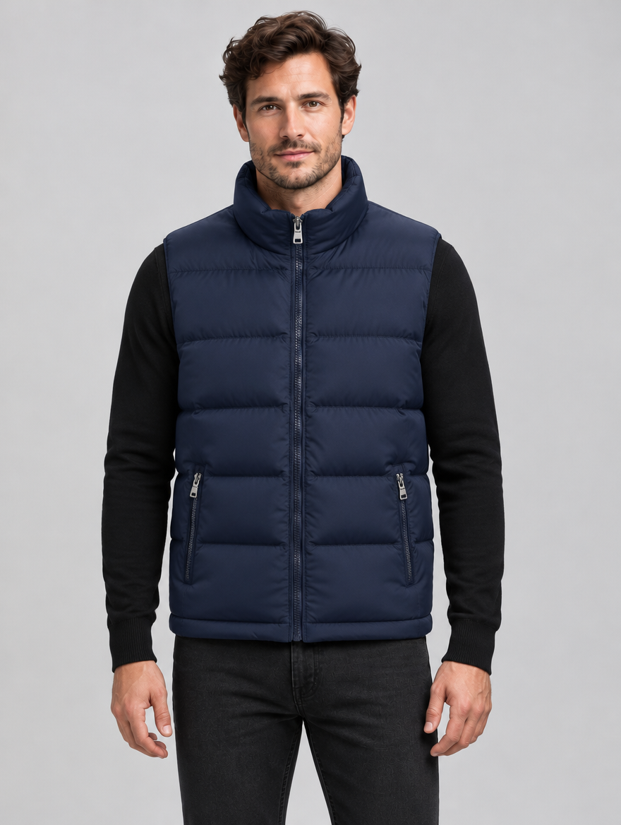 Men's Lightweight Quilted Puffer Gilet with Zip Front