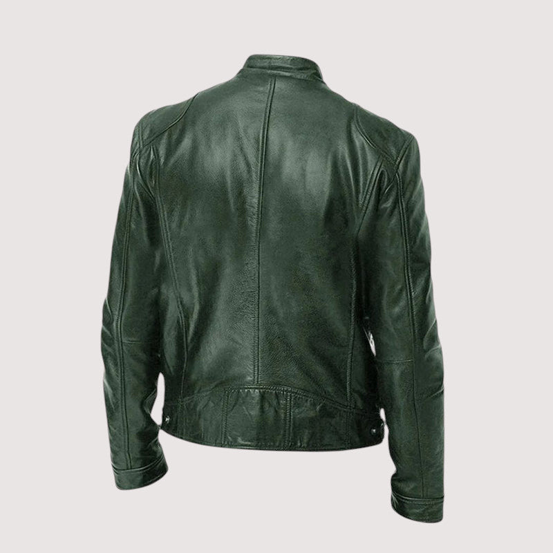 Men's Structured Faux Leather Jacket
