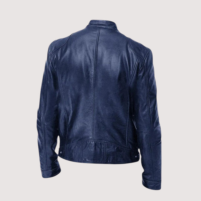 Men's Structured Faux Leather Jacket