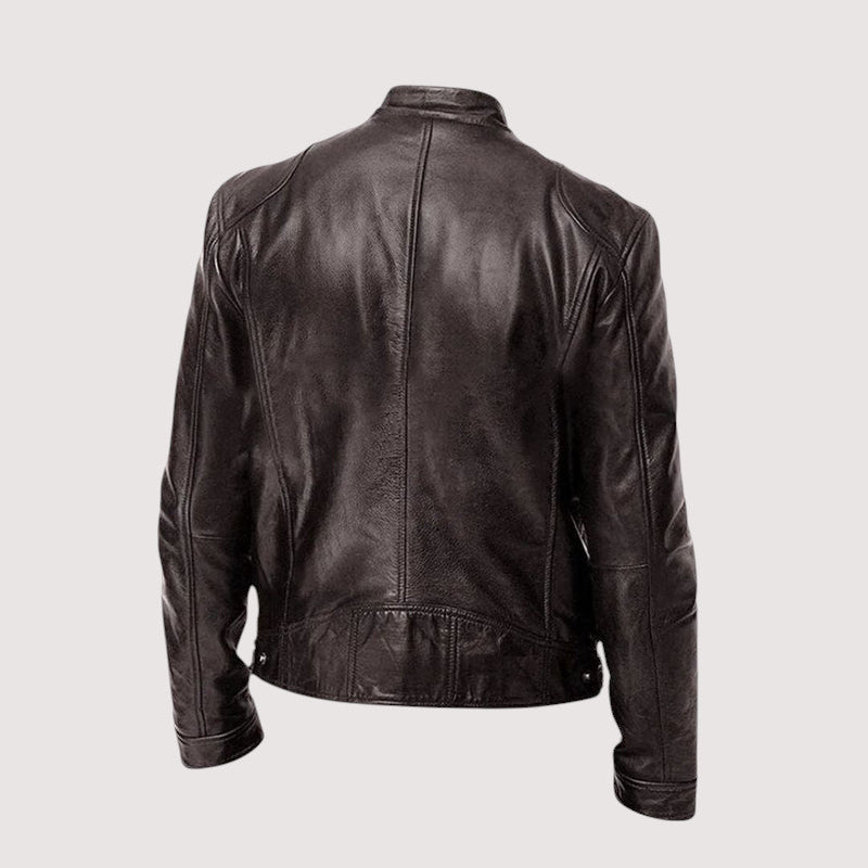 Men's Structured Faux Leather Jacket
