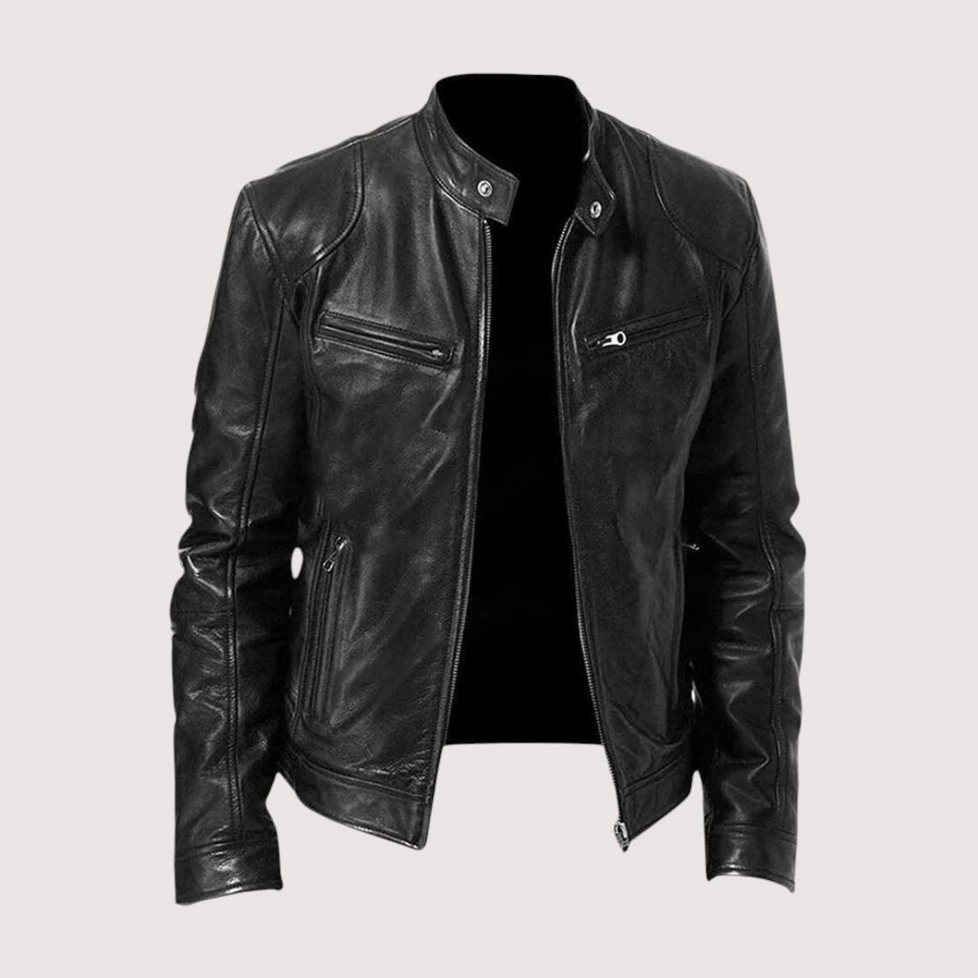 Men's Structured Faux Leather Jacket