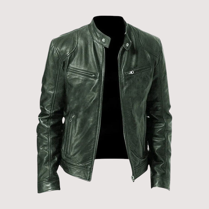 Men's Structured Faux Leather Jacket