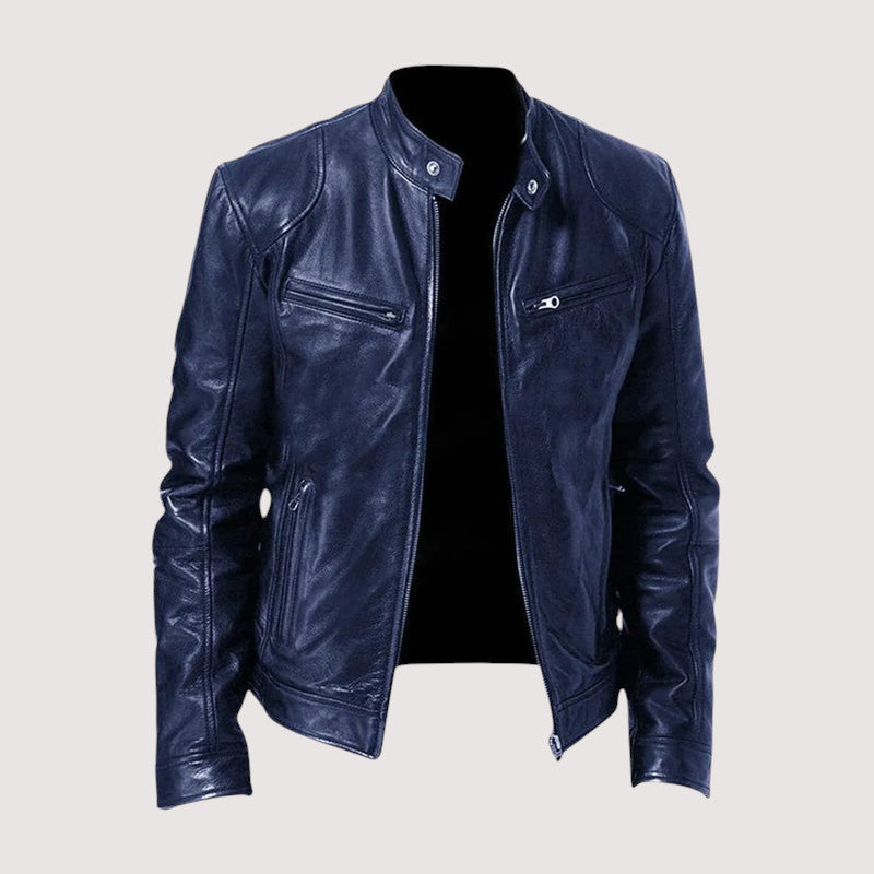 Men's Structured Faux Leather Jacket