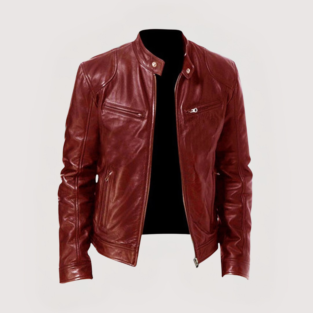 Men's Structured Faux Leather Jacket