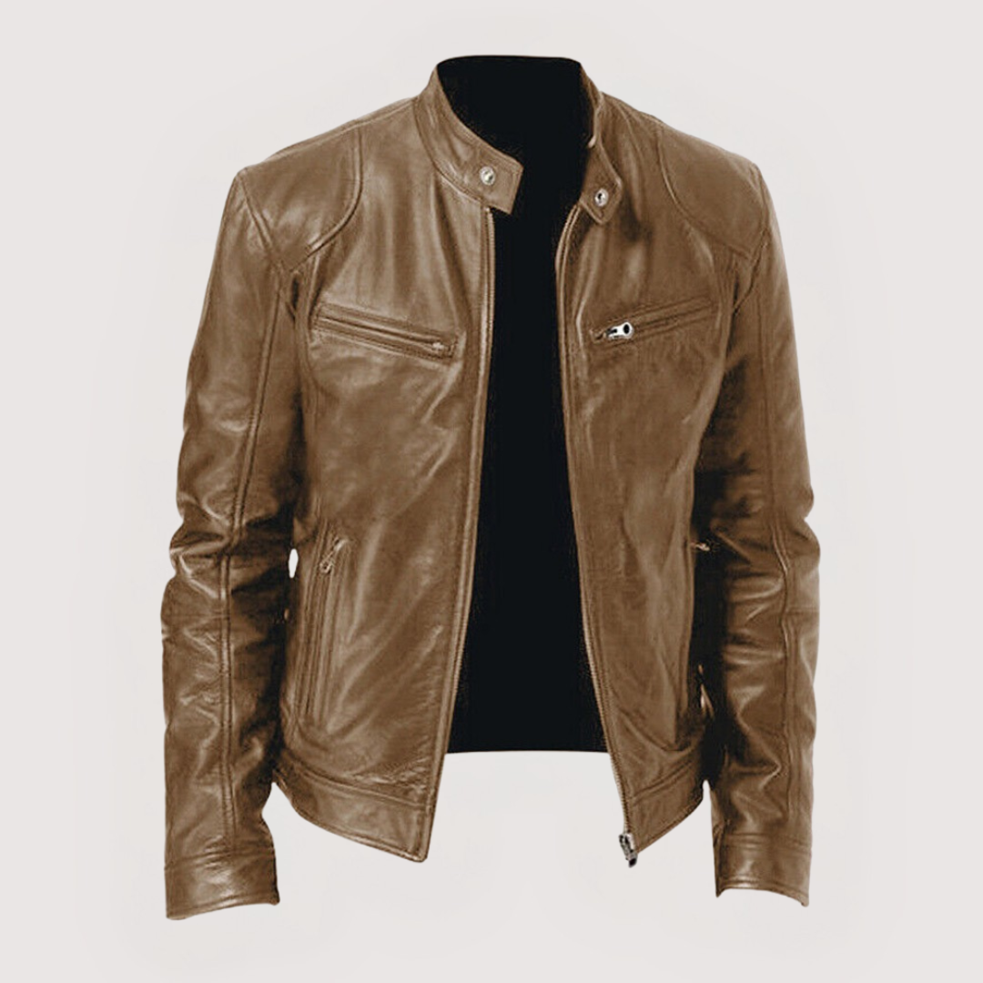 Men's Structured Faux Leather Jacket
