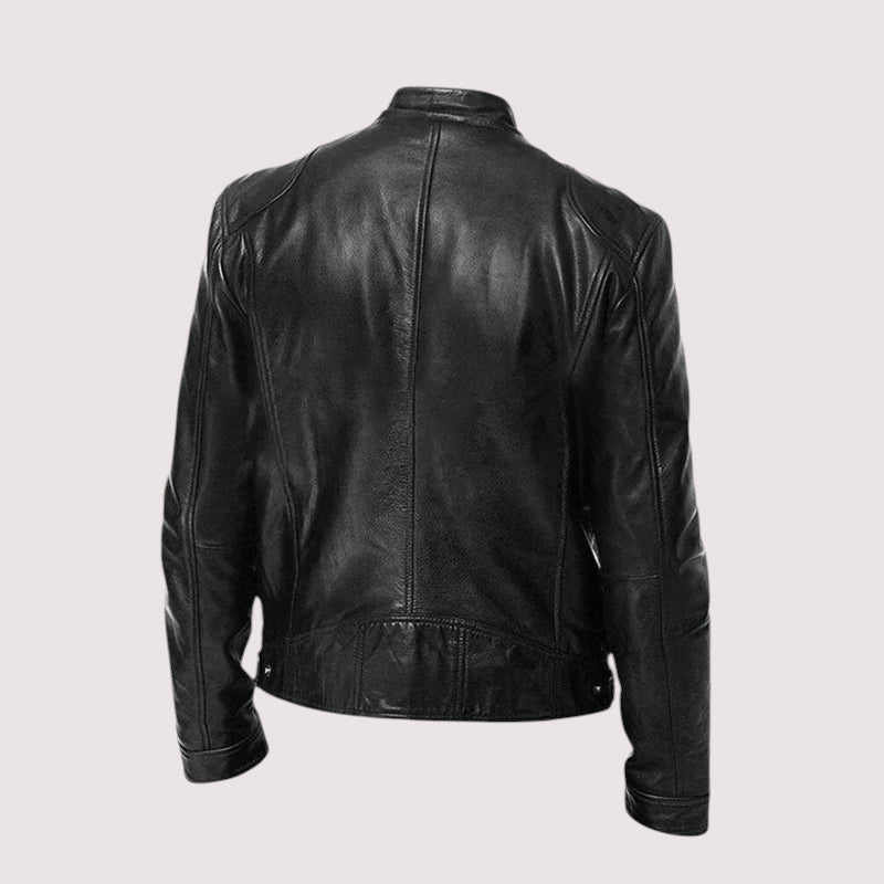 Men's Structured Faux Leather Jacket
