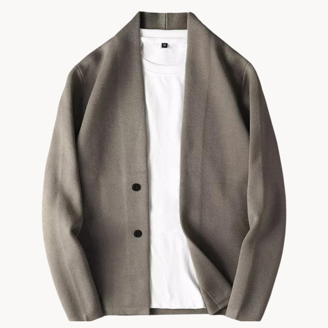 Men's Textured Knit Button-Front Cardigan